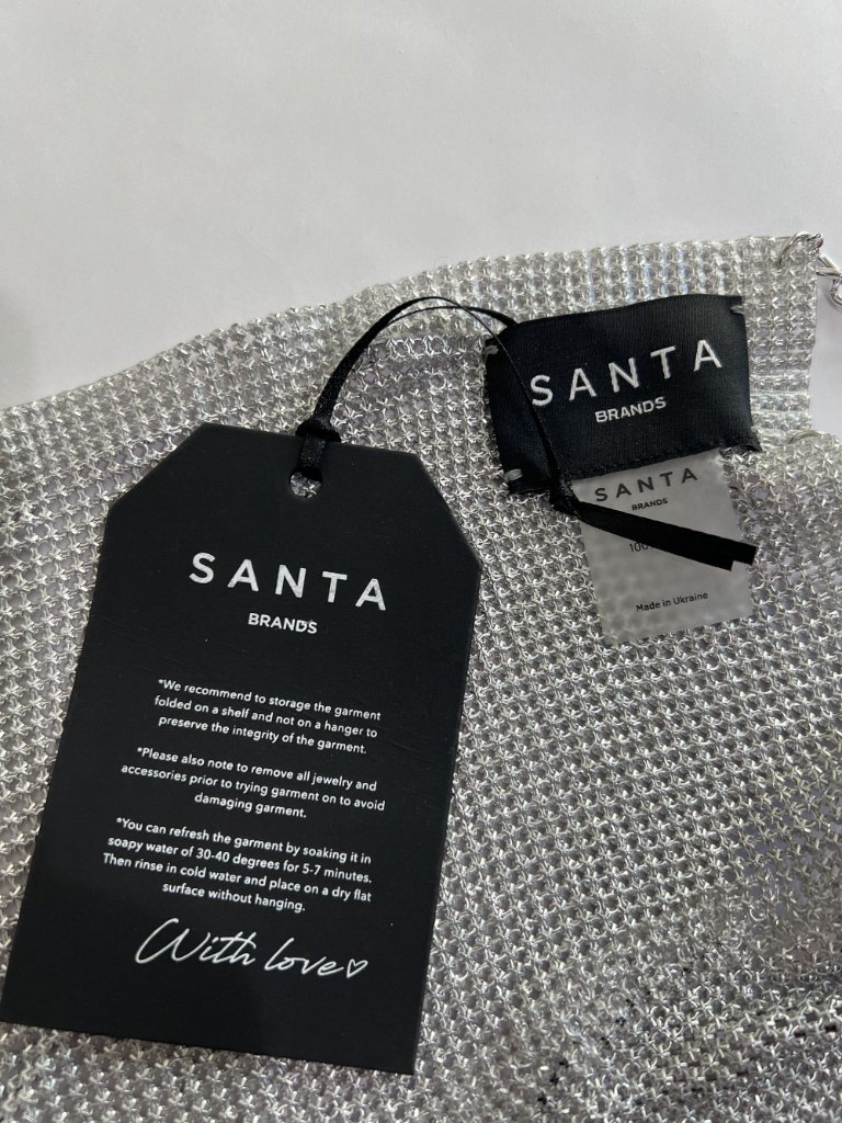 Santa Brands Sparkle Mexico Open Back Top In Silver/Magenta — image 4 of 5